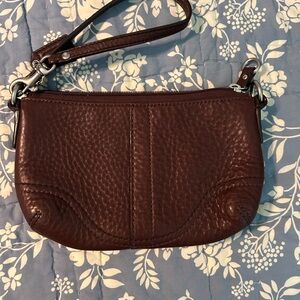 Coach Leather Wristlet Brown